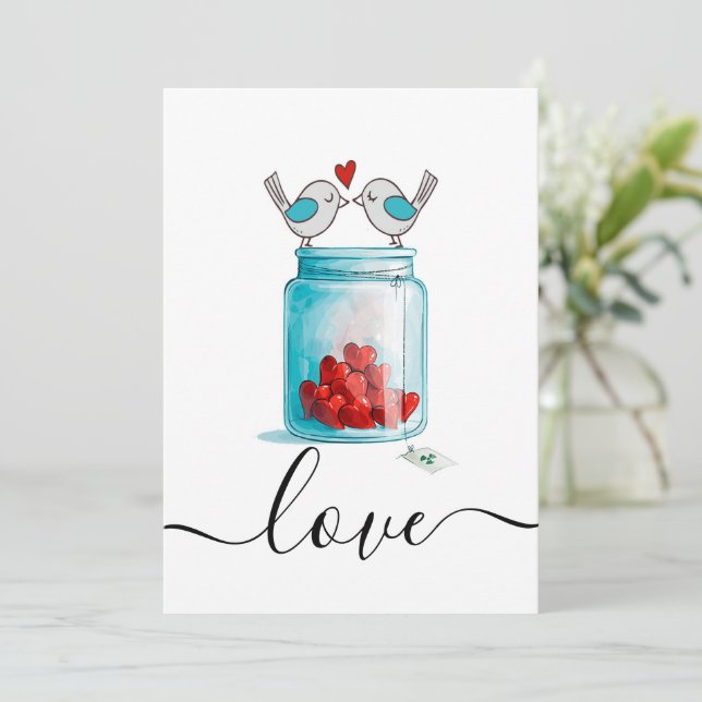Mason Jar of Love Holiday Card (Standing Front)
