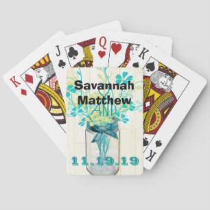 Mason Jar Personalised Wedding Playing Card Gifts