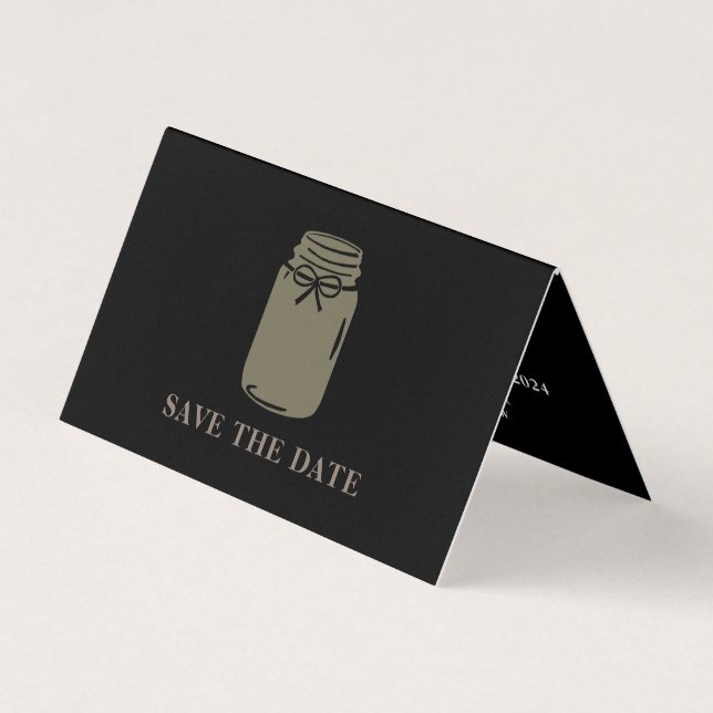 Mason Jar, Photo Save The Date Card (Front)