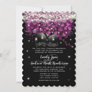 Mason Jar Radiant Purple Wedding Invitation