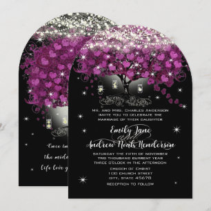 Mason Jar Radiant Purple Wedding Invitation
