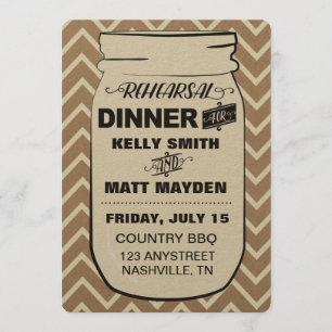 Mason Jar Rehearsal Dinner Invitation