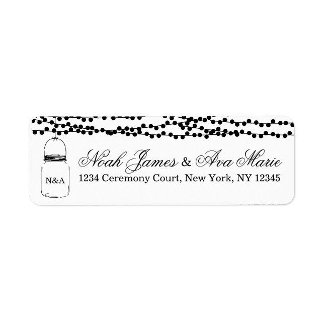 Mason Jar Return Address Label (Front)