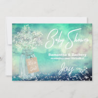 *~* Mason Jar Rustic Baby Breath Baby Shower