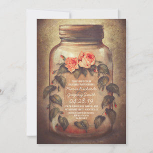 Mason Jar Rustic Engagement Party Invitation