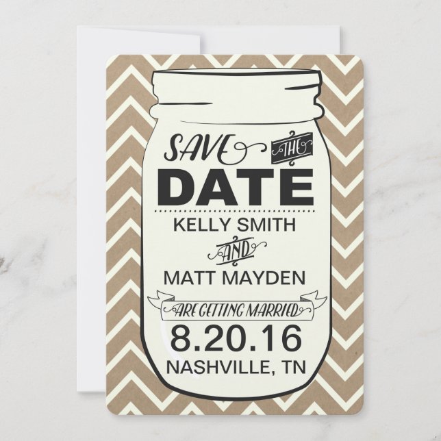 Mason Jar Save the Date (Front)