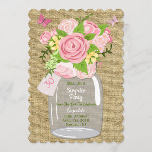 Mason Jar Save the Date Invitation