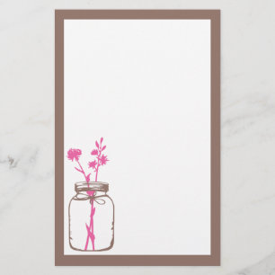 Mason Jar Stationery (pink)