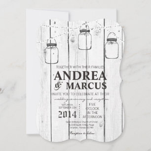 Mason Jar String Lights 5x7 Wedding Invitation