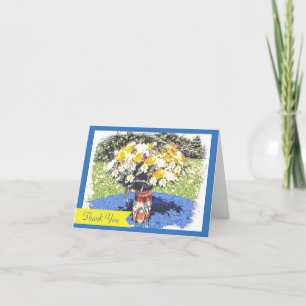 Mason Jar Summer Floral Bouquet Thank You Card