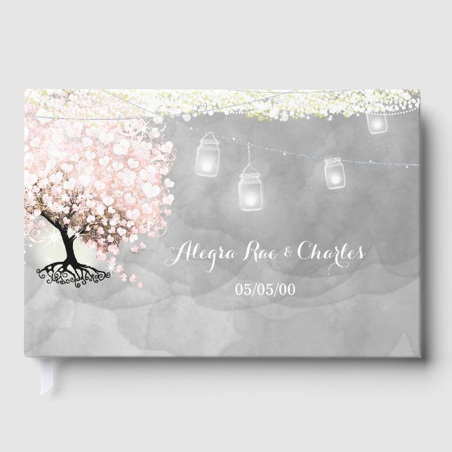 Mason Jar Under the Stars Wedding Guest Book (Front)