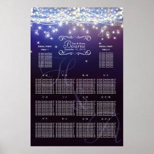 Mason Jar Under the Stars Wedding Seating Chart