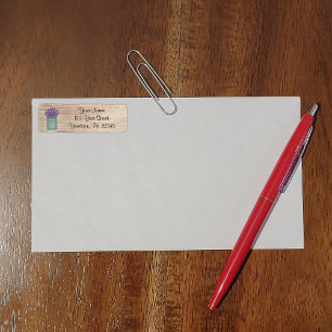 Mason Jar Violets Address Label