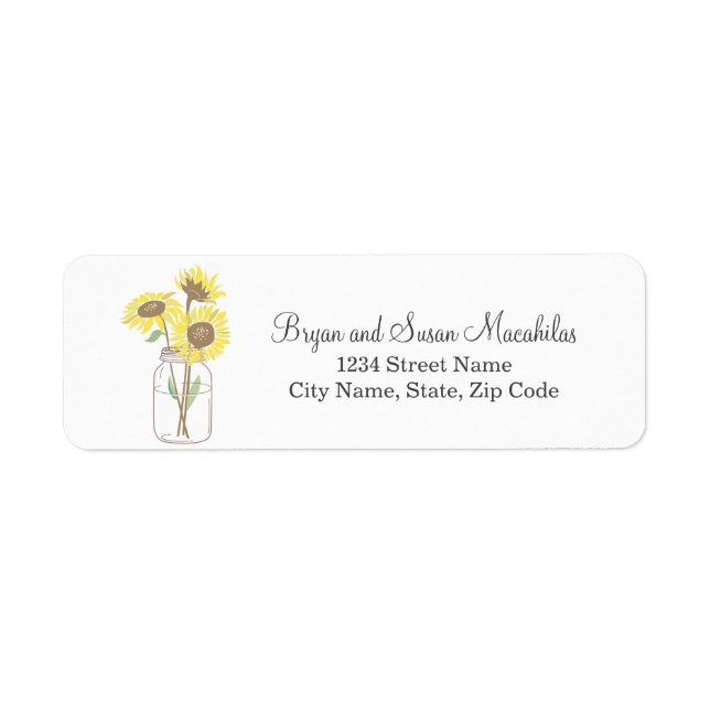Mason Jar Wedding Return Address Label (Front)