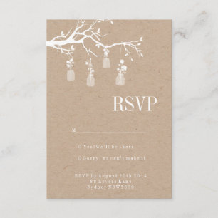 Mason Jar Wedding RSVP Card
