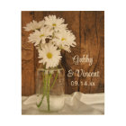 Mason Jar White Daisies Country Wedding Keepsake