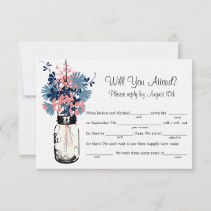 Mason Jar Wildflowers LIB RSVP
