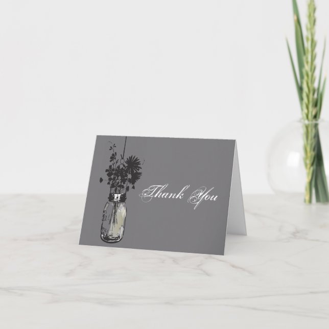 Mason Jar & Wildflowers Note Card (Front)