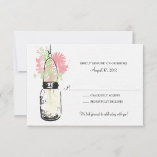 Mason Jar & Wildflowers RSVP Card