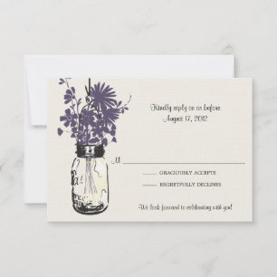 Mason Jar & Wildflowers RSVP Card