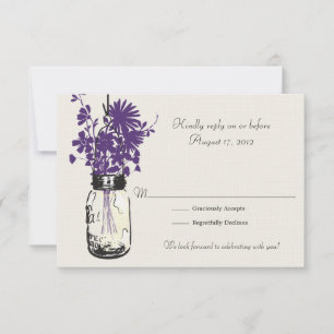 Mason Jar & Wildflowers RSVP Card