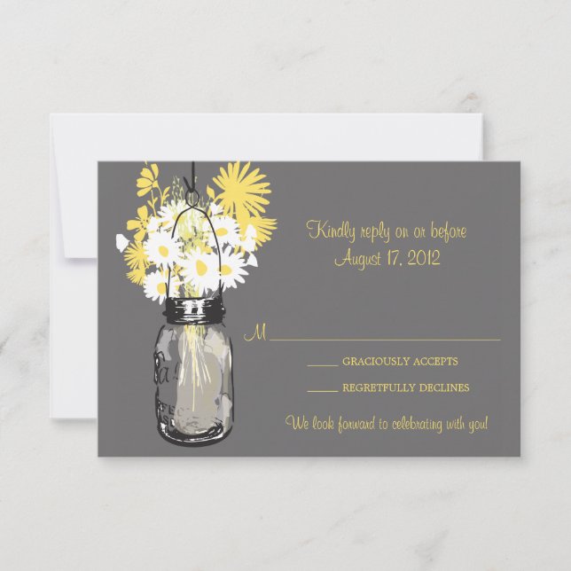 Mason Jar & Wildflowers RSVP Card (Front)