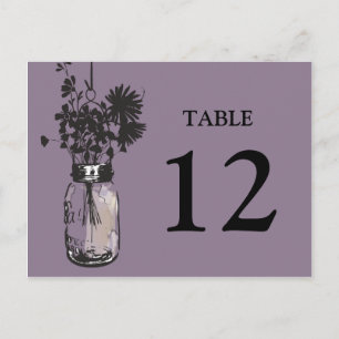 Mason Jar & Wildflowers Table Card