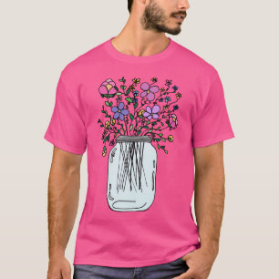 Mason Jar With Flowers T-Shirt