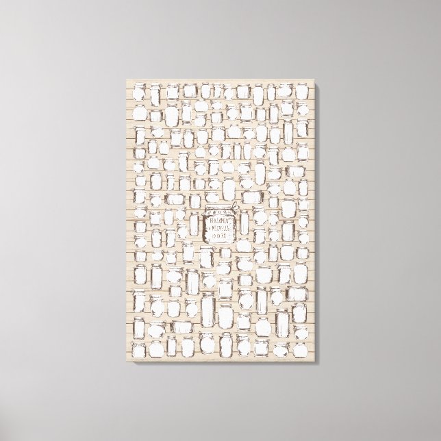 Mason Jars - 150 Signature Canvas Guest Book (Front)