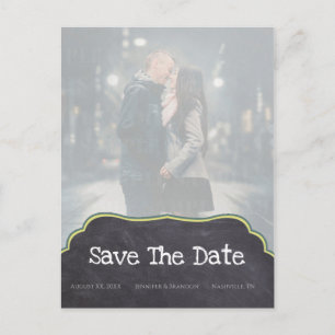 Mason Jars Chalkboard Photo Save The Date Announcement Postcard