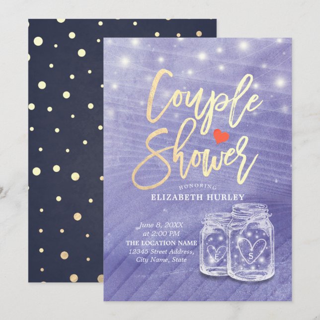 Mason Jars Couple Shower Wedding Shower Invitation (Front/Back)