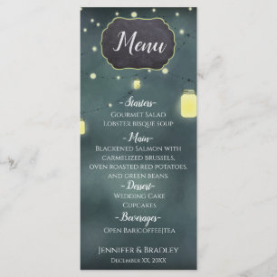 Mason Jars Summer Night Wedding Menu