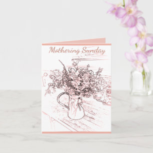 Mason Jug, Mothering Sunday Folded Greeting Card