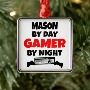 Mason Loves Playing Video Games Metal Tree Decoration