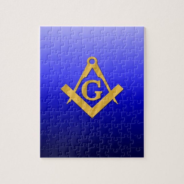 Mason Masonic with Gradient Blue Jigsaw Puzzle (Vertical)