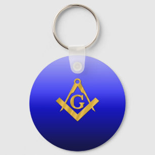 Mason Masonic with Gradient Blue Key Ring
