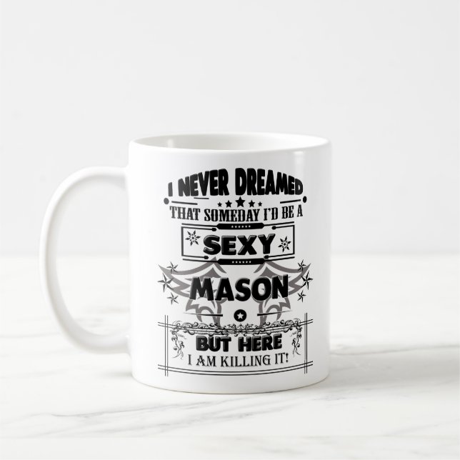 Mason Mug Coffee Ceramic Cup Gifts for Men (Left)