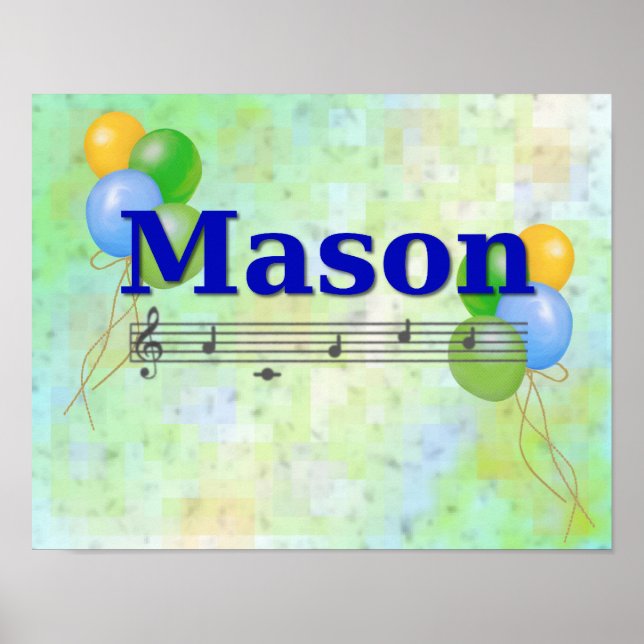 Mason Musical Name Nursery Room Poster (Front)