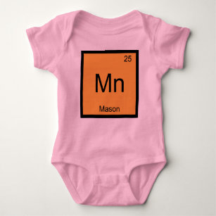 Mason Name Chemistry Element Periodic Table Baby Bodysuit