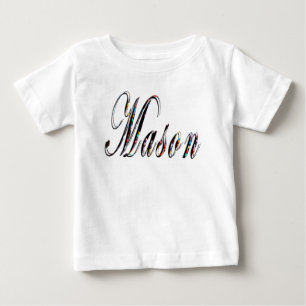 Mason, Name, Logo, Baby Boys White T-shirt