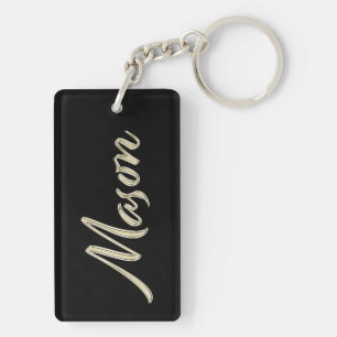 Mason Name whitegold key trailer Ring
