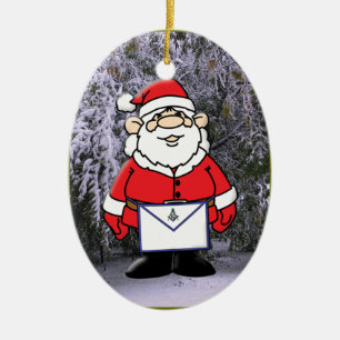 Mason Santa in the snow Ceramic Tree Decoration