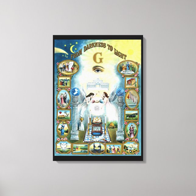 Masonic Art Canvas From Darkness to Light (Front)