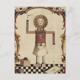 Masonic art postcard