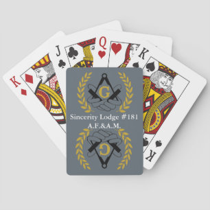 Masonic back playing cards