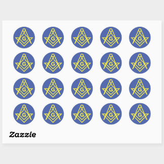 masonic blue classic round sticker