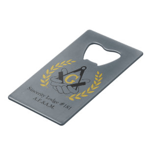 Masonic bottle opener card