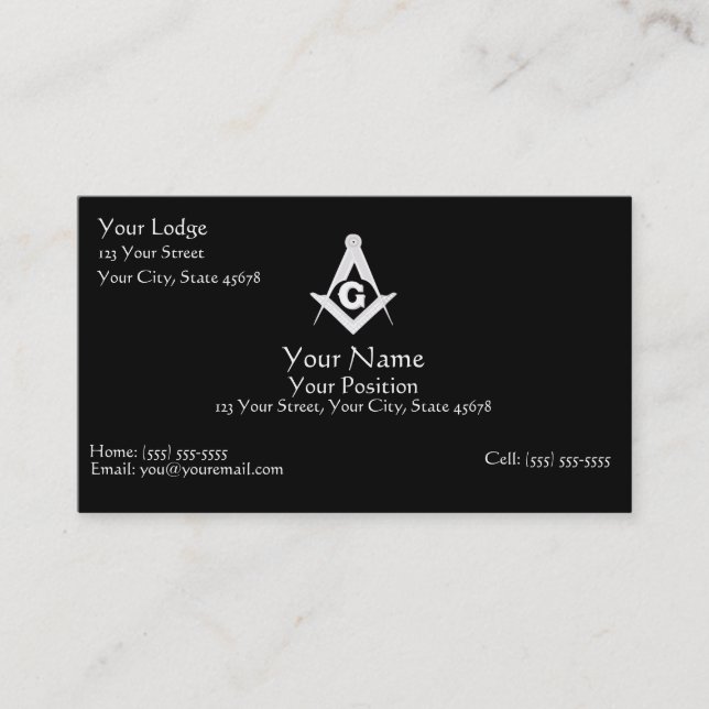 Masonic Business Card (Front)