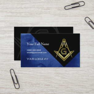 Masonic Business Card Designs   Blue Black & Gold