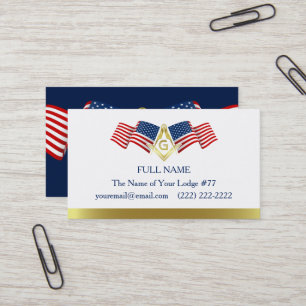 Masonic Business Card Template   American Flag